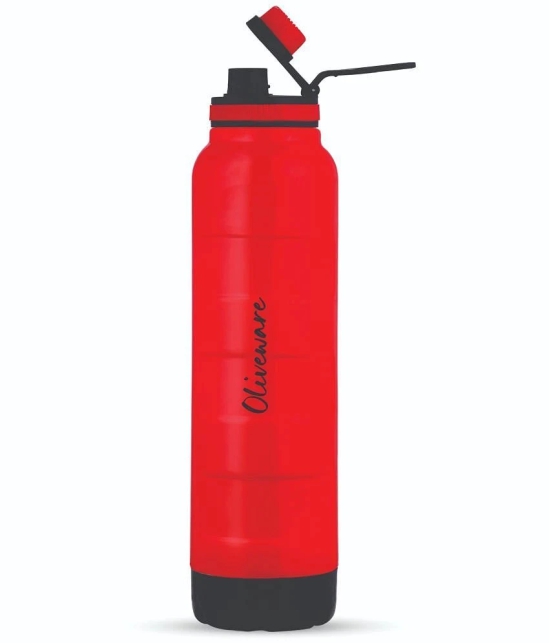 Oliveware Red Sipper Water Bottle 1000ml mL ( Set of 1 ) - Red