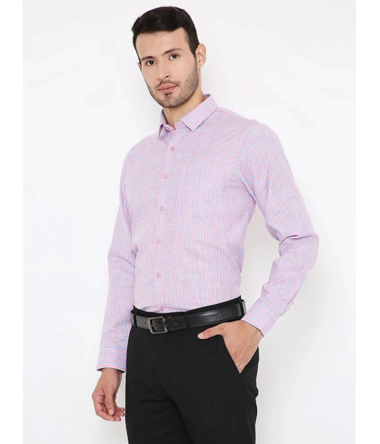 Maharaja - Pink Polyester Blend Slim Fit Mens Formal Shirt ( Pack of 1 ) - None