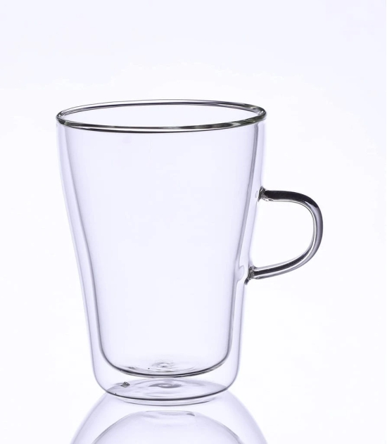 Femora Glass Tea Cup - Set of 2, Transparent, 350ml