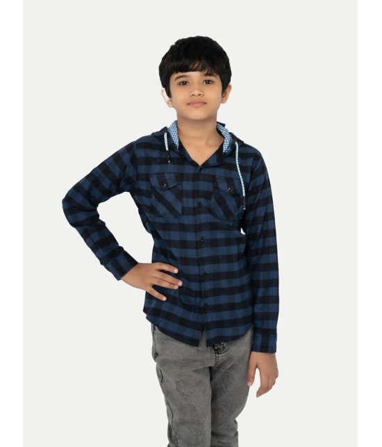 Boys Teal Checked shirts - None