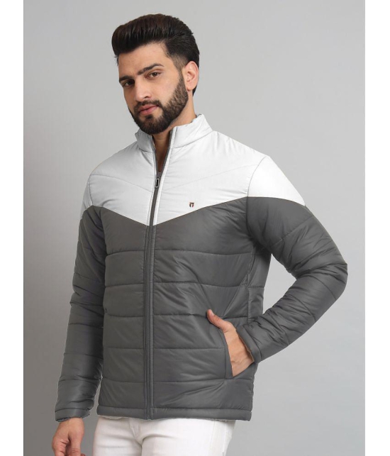 MXN Polyester Men''s Quilted & Bomber Jacket - Grey ( Pack of 1 ) - None