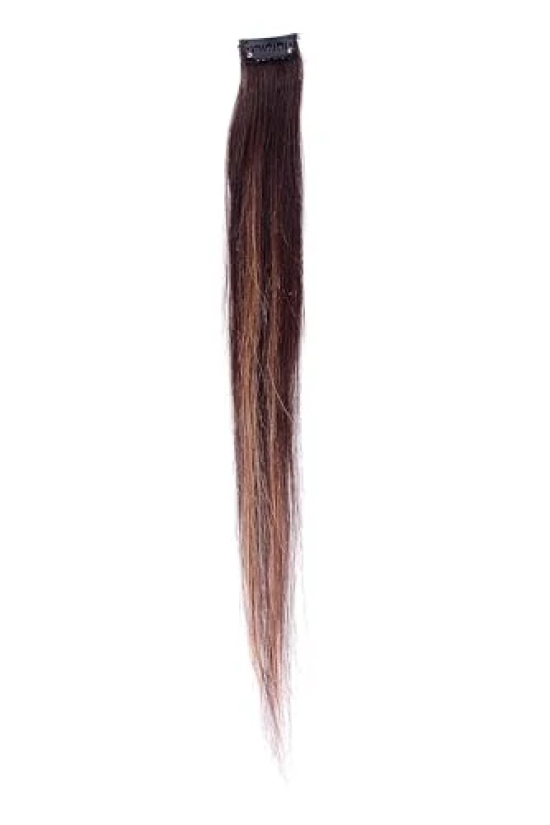 RefynHair - Clip In (1 Clip) Hair Extension | 18 Inch | 10 Gr | Highlighted | Premium Remy 100% Human Hair - Natural Look & Feel | Long Lasting Value | Boosts Confidence | Clip On