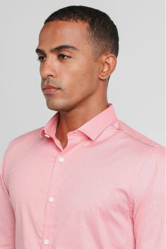 Men Pink Super Slim Fit Formal Full Sleeves Formal Shirt