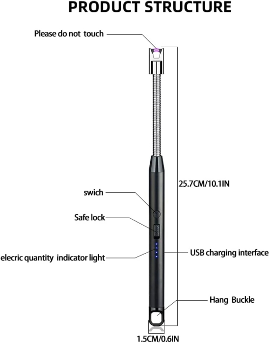 Rechargeable Multi Purpose Lighter USB Charging, Flameless, Windproof (Random Color Supply)