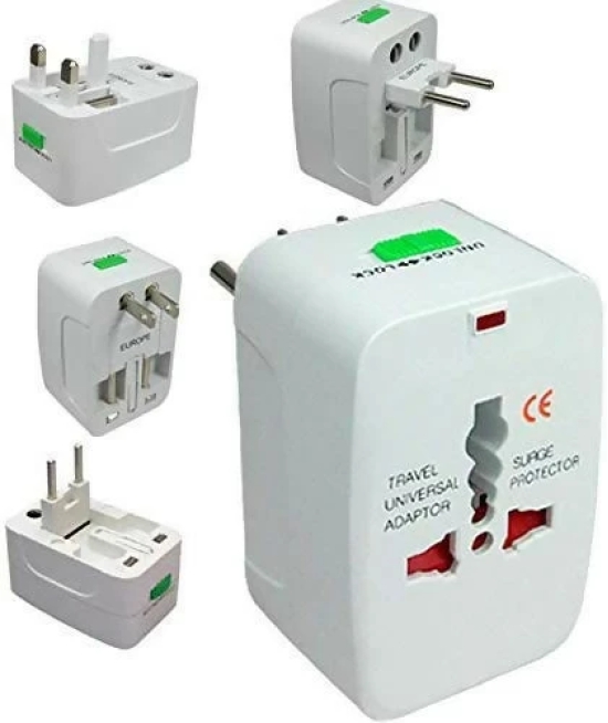 SmartCam Universal Travel Adapter with Surge Protection (125V/6A, 250V, White)