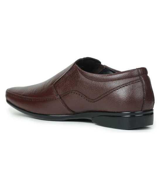 Fortune By Liberty Office Genuine Leather Brown Formal Shoes - None