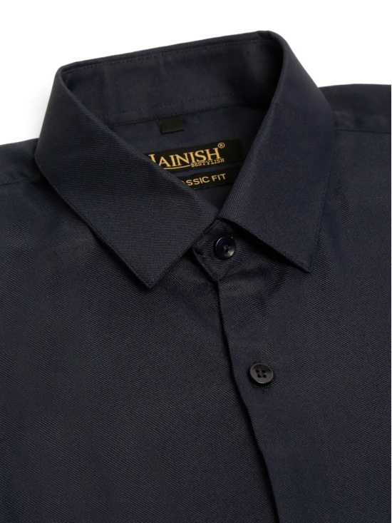 Indian Needle Men's Cotton Solid Formal Shirt's-M / Navy-Blue