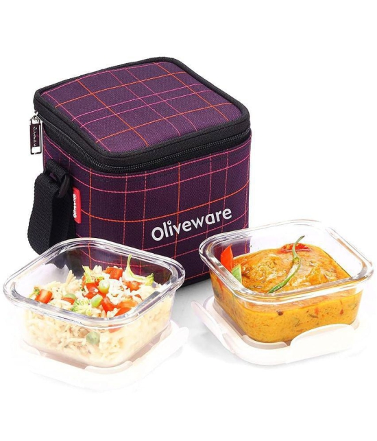 Oliveware Glass Lunch Box 2 - Container ( Pack of 1 )