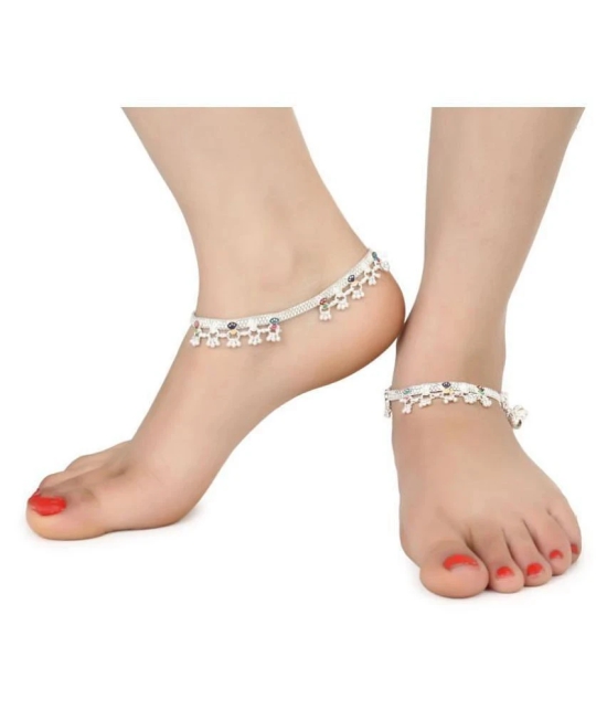 AanyaCentric - Silver Anklets ( Pack of 1 ) - Silver