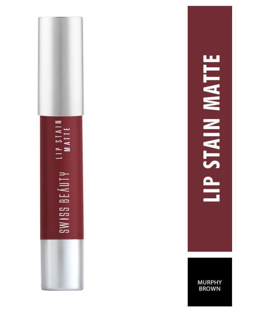 Swiss Beauty Lip Stain Matte Lipstick Lipstick (Murphy Brown), 3.4gm