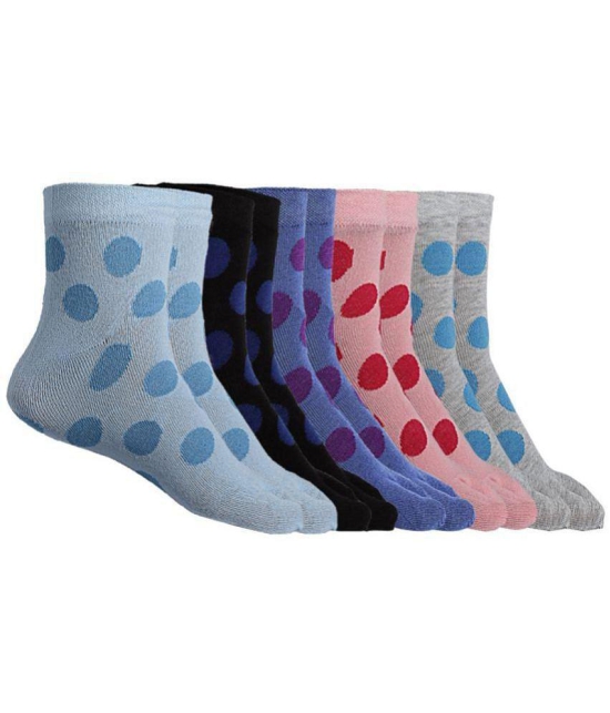 Texlon - Multicolor Cotton Women's Ankle Length Socks ( Pack of 5 ) - None