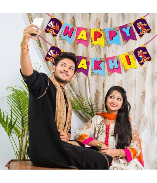 Zyozi 1 Set Happy Rakhi Banner/ Raksha Bandhan Banner for Photoshoot / Happy Raksha Bandhan Banner / Happy Rakhi Decoration for Raksha Bandhan Festival BannerZyozique 1 Set Happy Rakhi Banne