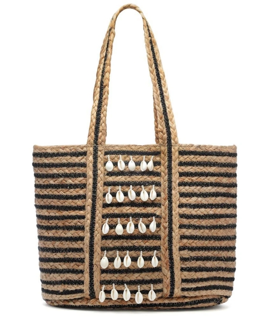 Anekaant Beige Jute Tote Bag - Beige