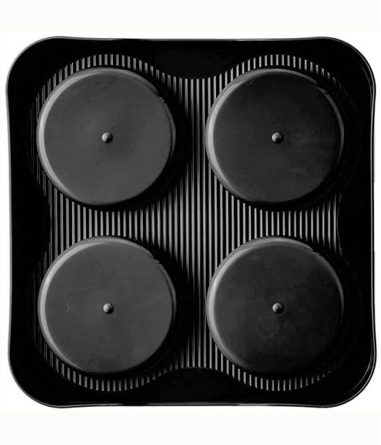 HOMETALES - PET Royal Jar with Tray, Pack of 4 ( 500 ml Each), Black - Black