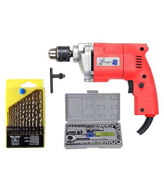 Shopper52 - Drill Machine Combo 350W 10mm Corded Drill Kit