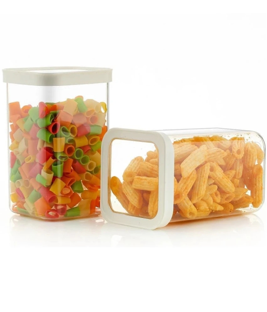 HOMETALES Dal/Pasta/Grocery Plastic White Dal Container ( Set of 6 ) - White