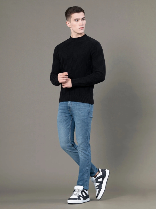 RedTape Mock Neck Pattern Sweater for Men | Ultimate Comfort