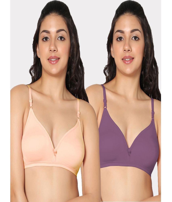 IN CARE LINGERIE - Multicolor Cotton Non Padded Women's T-Shirt Bra ( Pack of 2 ) - None