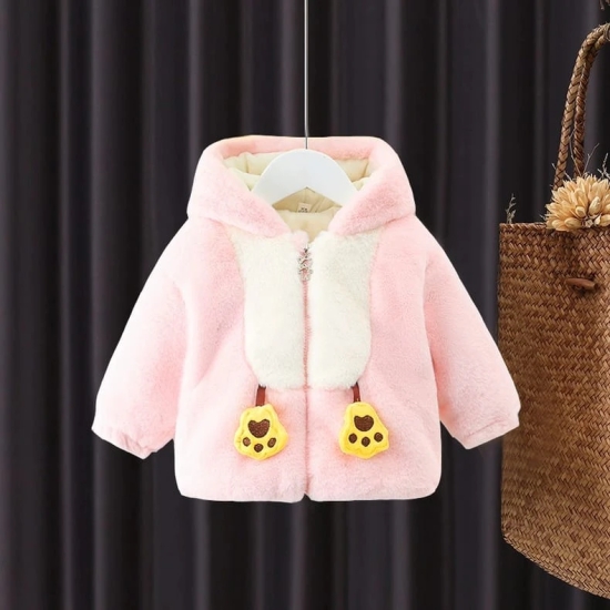 Baby warm cute catty jacket-Pink / 5-6 Years / 11