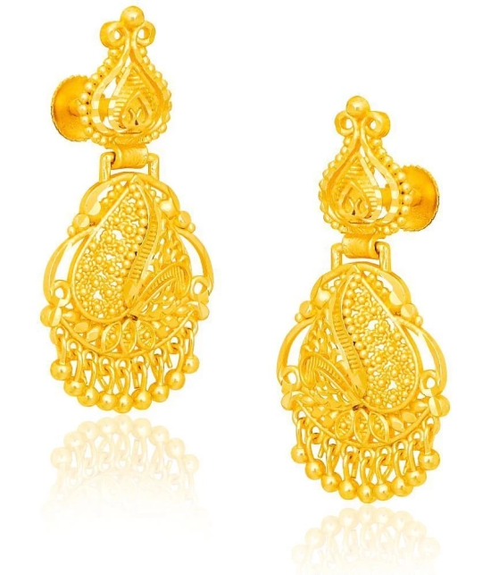 LUV FASHION Golden Drop Earrings ( Pack of 1 ) - Golden