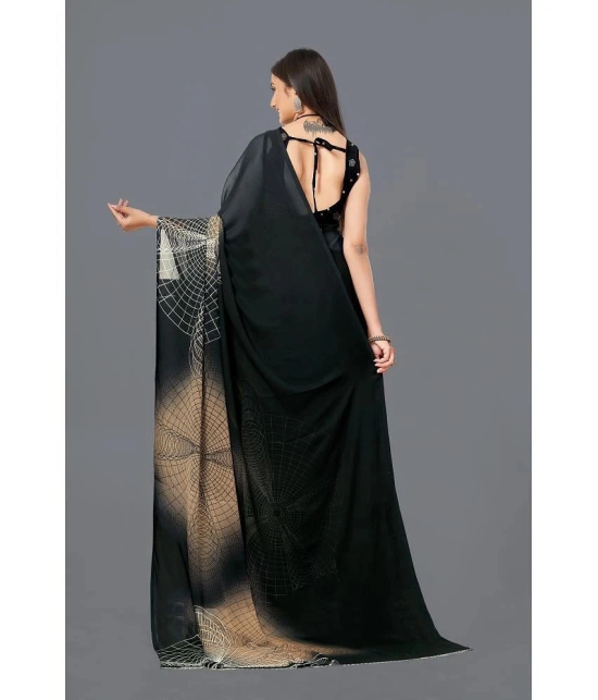 LEELAVATI - Black Georgette Saree With Blouse Piece ( Pack of 1 ) - Black