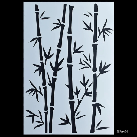 Drawing Stencil Plastic A4 Bamboo Trees