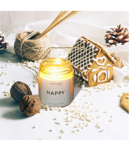 Puremazing - White Jar Candle 8 cm ( Pack of 2 )