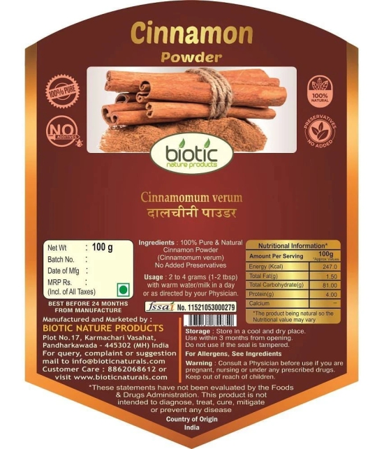 Biotic Cinnamon Powder (Dalchini Powder) 200 gm