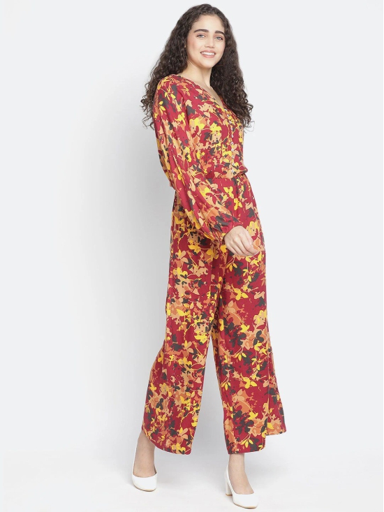 Oxolloxo Red & Yellow Printed Basic Jumpsuit