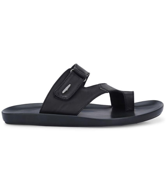 Leeport Black Mens Leather Slipper - None