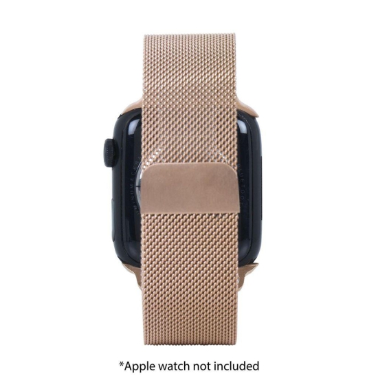 Croma Fine Metallic Strap for Apple iWatch (38mm / 40mm / 41mm) (Apple Compatible, Golden)
