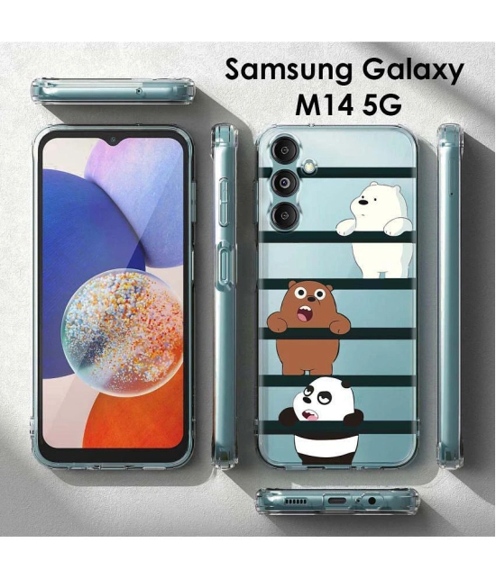 NBOX - Multicolor Printed Back Cover Silicon Compatible For Samsung Galaxy M14 5G ( Pack of 1 )