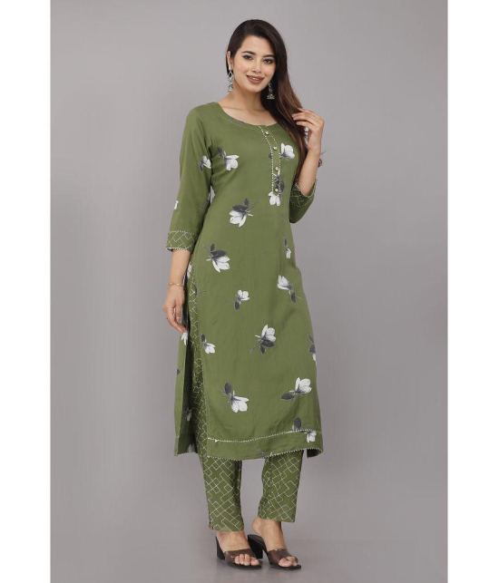 JC4U - Green Straight Rayon Women's Stitched Salwar Suit ( Pack of 1 ) - None