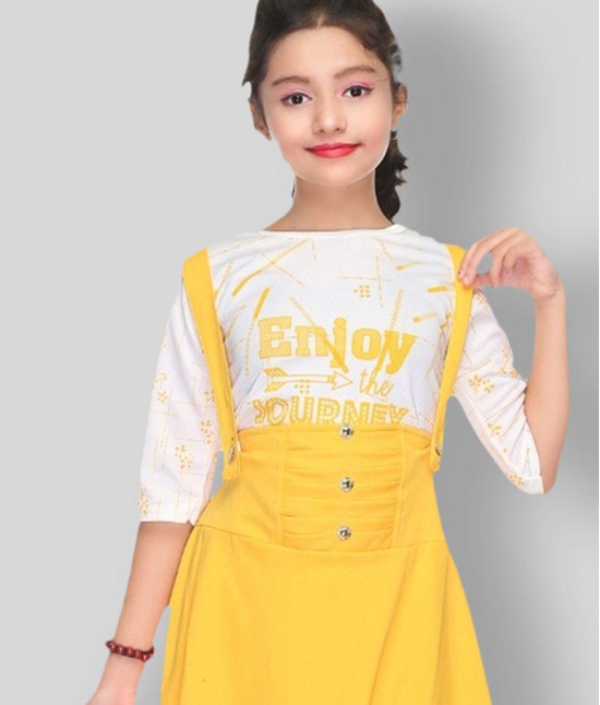 SFC - Yellow Cotton Blend Girl's Dungarees ( Pack of 1 ) - None