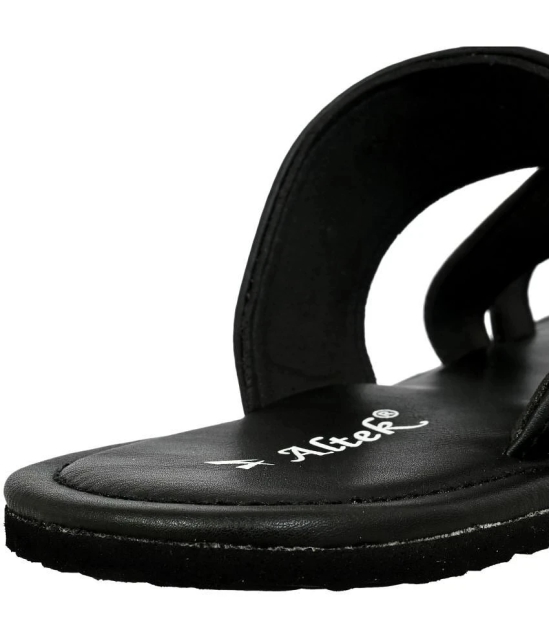 Altek Black Mens Leather Slipper - None