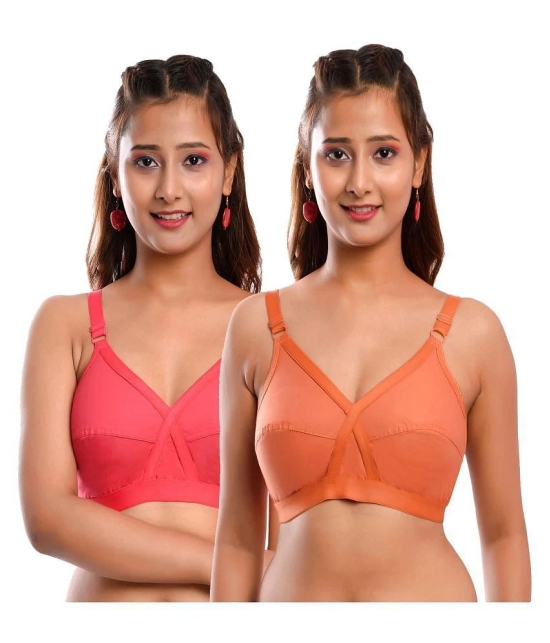 Elina Cotton Everyday Bra - Multi Color Pack of 2 - 42C