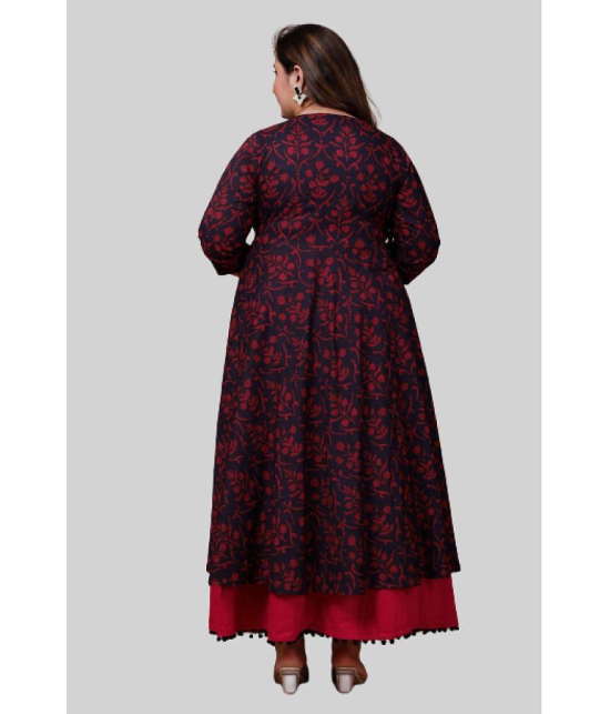 miravan - Maroon Cotton Women's Anarkali Kurti ( Pack of 1 ) - None