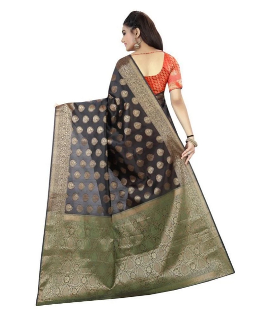 Gazal Fashions - Multicolor Banarasi Silk Saree With Blouse Piece ( Pack of 1 )