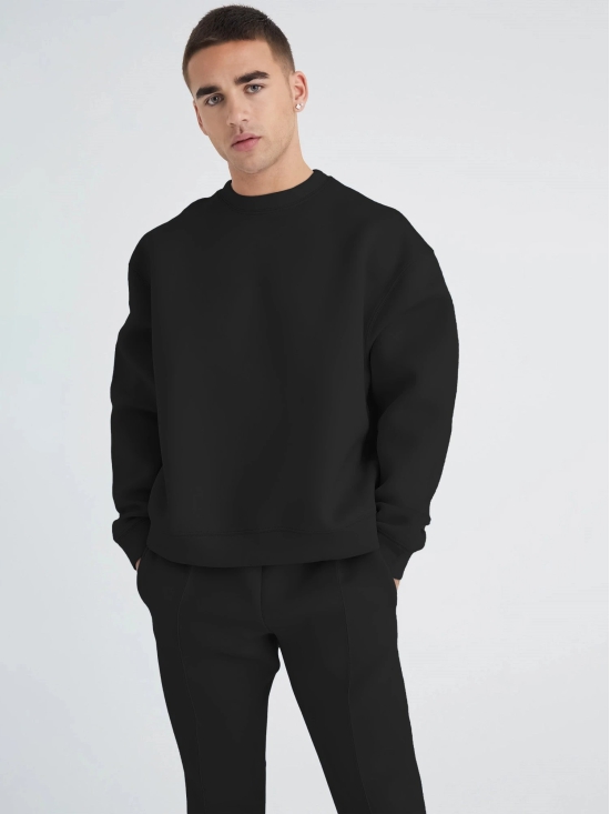 Solid Black Cozy Cut Co-Ords-S / Black