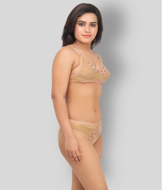 TCG Beige Lace Bra & Panty Set - 28