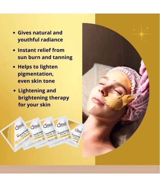 Qraa Gold Facial Kit 1 Time Use Facial Kit For All Skin Type Gold 5 ( Pack of 5 )