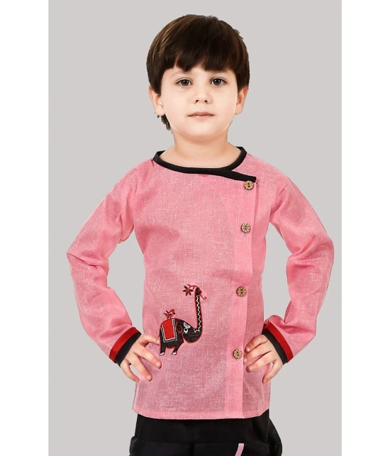 Coxxup Light Pink Cotton Blend Boys Sherwani ( Pack of 1 ) - None