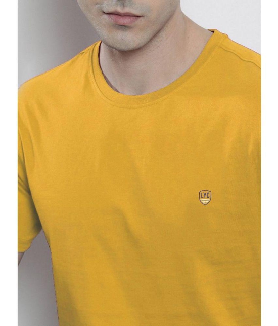 Lycos - Mustard Cotton Blend Regular Fit Men's T-Shirt ( Pack of 1 ) - None