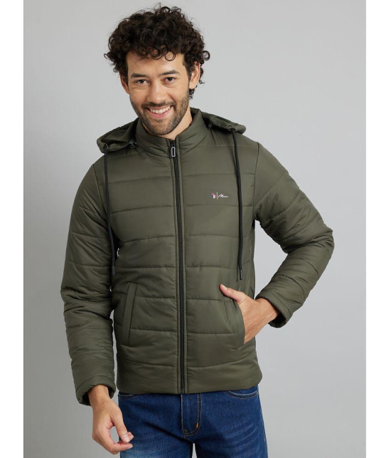 MXN Polyester Men's Quilted & Bomber Jacket - Olive ( Pack of 1 ) - None