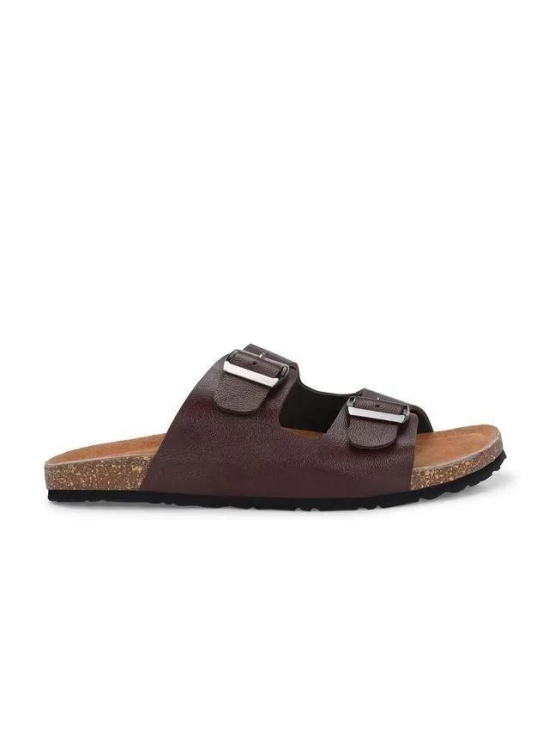 Mens Arizona Cherry Leather Slippers-9