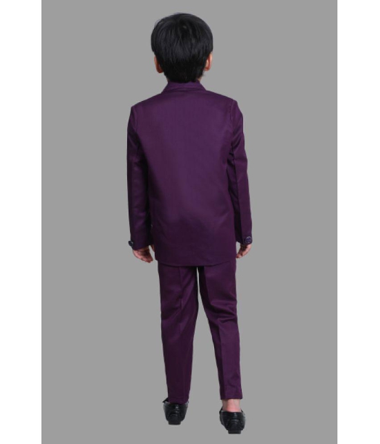 DKGF Fashion - Purple Polyester Boys 3 Piece Suit ( Pack of 1 ) - None