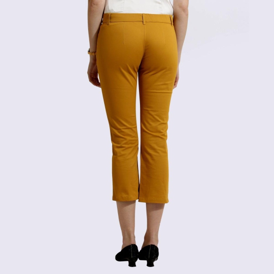 The Rio Pants Cotton Stretch Mustard-M