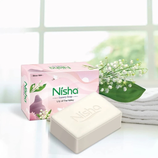 Nisha Luxury Soap Bar Lily of The Valley Soap for Soft & Beautiful Skin, Bathing Soaps for Women Men 100g Pack of 12