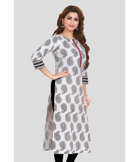 Meher Impex - White Cotton Womens Straight Kurti ( Pack of 1 ) - None