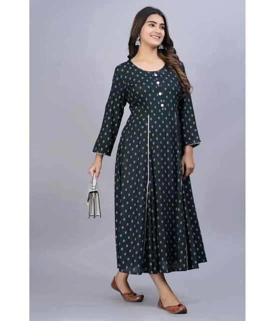 SIPET - Green Rayon Womens Flared Kurti ( Pack of 1 ) - None